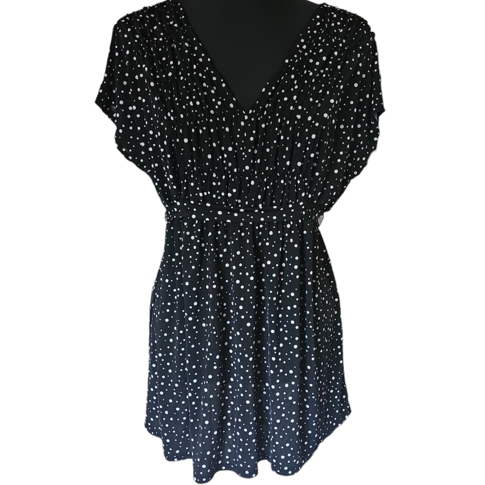 Oh Baby by Motherhood Black and White Polka Dot Maternity Blouse